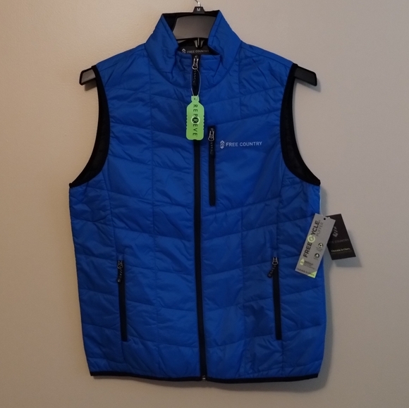 Free Country Other - Men's Free Country FreeCycle Stimson Puffer Vest, Lightweight, Lapis Blue - NWTs